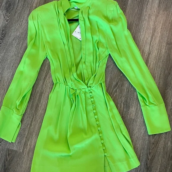 Zara | Dresses | Lime Green Zara Dress | Poshmark
